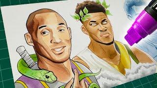 5 NBA Nicknames Drawn In WILD Art Styles! 