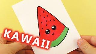 WASSERMELONE DIY KAWAII zeichnen | süße WATERMELON selber machen - Malen für Kinder