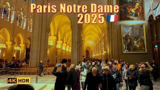 Paris, France  - Walking tour inside of Notre Dame de Paris, Paris walking tour - Paris 4K