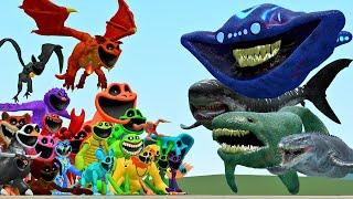 All Smiling Critters Poppy Playtime Chapter 3 Vs Sea Monsters Great Maja and Bloop In Garry's Mod