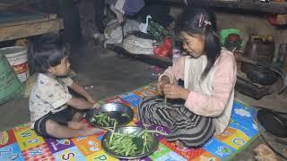 Nepali village || Cooking beans and parsley vegetables in the village