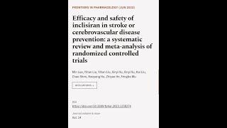 Efficacy and safety of inclisiran in stroke or cerebrovascular disease prevention: a ... | RTCL.TV