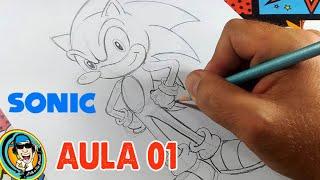 COMO DESENHAR O SONIC COM ESBOÇO / SUPER FÁCIL - AULA 01