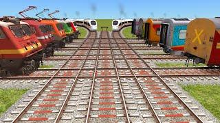 12Indian Train Crossing 3d Train Journey || Indian Express Train Videos || abhay train railroad