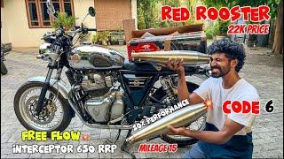 Installing Red Rooster Exhaust In Interceptor 650!!20% performance/ Loud Exhaust| Mileage