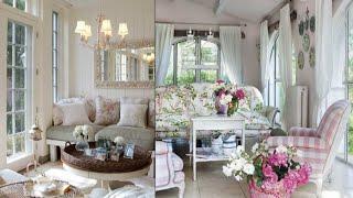 Elegance and home decorating ideas for an antique farmhouse in shabby chic style.