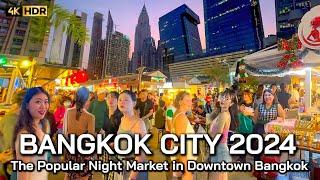  4K HDR | The Best Night Market in Downtown Bangkok 2024 - Jodd Fairs Rama 9