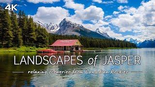 Landscapes of Jasper National Park : Scenes from Canadian Rockies with Relaxing Music (4K UHD Video)