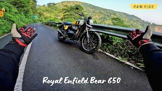 Experiencing Top Speed Of Royal Enfield Bear 650 - Raw Exhaust Sound on Mountain Roads.