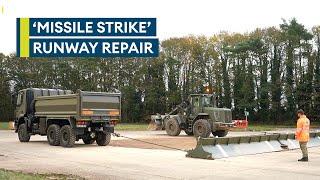 How the military work together to repair 'missile strikes' on a runway