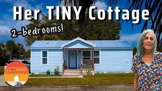 She's Aging in Place in 1-level Tiny Cottage! In a Tiny Home Village