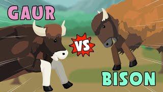 Gaur vs Bison | Jungle vs Woodland Animals [S1] | Animal Animation