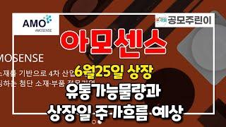 아모센스 (6/25일 상장) - 유통가능물량과 상장일 주가흐름 예상