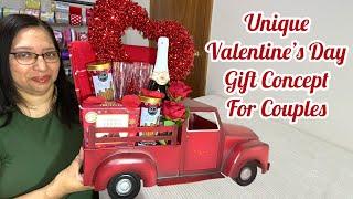 Unique Valentines Day Gift Concept for Couples Using a Red Truck