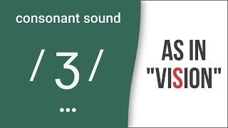 Consonant Sound / ʒ / as in "vision" – American English Pronunciation