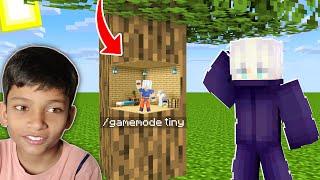 TROLLING MY BROTHER using TINY MOD in MINECRAFT