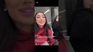 Brianna Olsen and Vale at airport TikTok live video