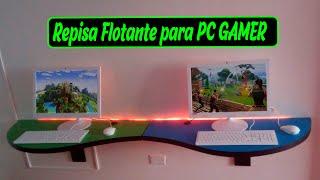 Como hacer repisa flotante para computador PC, escritorio  gamer ️