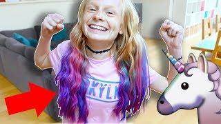 DYING HER HAIR UNICORN COLOURS!!! | Family Fizz