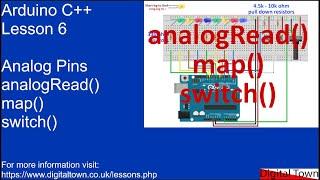 #94 Arduino C++ - Lesson 6 Reading analog pins with analogRead()