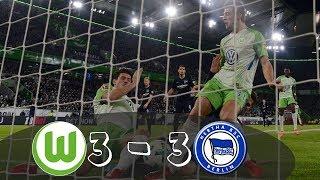 Wolfsburg Vs Hertha 3-3 Goals and Highlights Germany 1 Bundesliga 13 Spieltag ( 05 11 2017 )