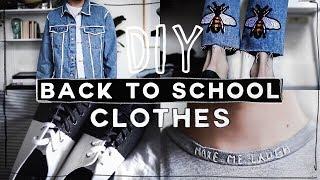 DIY BACK TO SCHOOL CLOTHES ️  Minimal & Tumblr Inspired (2017) // Imdrewscott