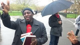 MUHAMMAD LAMIN VS THE VOCIFEROUS PREACHERS!!! A MUST WATCH!!! SPEAKERS CORNER.