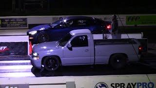 Tesla Plaid Channel (Gutted!) vs Chevy Silverado '68 Firebird Drag Races