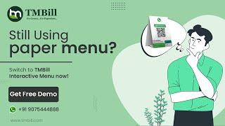 Why Restaurants Should Switch To a Digital Menu? | TMBill Digital Menu | Restaurant Digital Menu