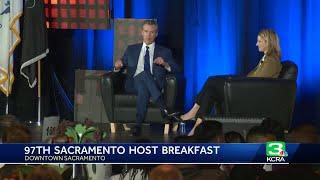 California Gov. Newsom speaks at breakfast event