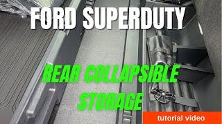 2017-2022 Ford SuperDuty rear under seat collapsible storage tutorial