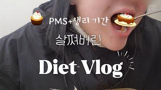 고도비만 다이어트 브이로그 | PMS +생리기간에 연이은 악재| 스트레스로 살쪄버린 일주일 기록