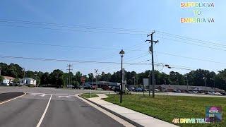 DRIVING FROM US 58W FROM SUFFOLK, VA TO EMPORIA, VA - NICE COUNTRY DRIVE IN JULY 2022