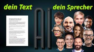 Lass DEINEN Text von professionellen SPRECHERN vorlesen mit AI / KI