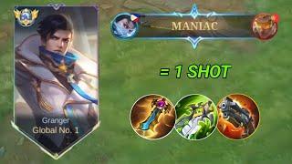 TRYING NEW GRANGER REVAMP BEST 1 SHOT BUILD & EMBLEM FOR JUNGLER 2024