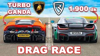 Lambo Huracan 1.800 dk v Rimac Nevera: DRAG RACE