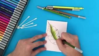 Blend colors easily using Stabilo CarbOthello chalk-pastel coloring pencils