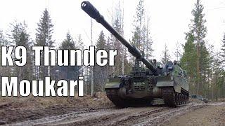 K9 Thunder Moukari at Forest Track - Samsung 155 mm Howitzer SPG Finnish Army [4K]