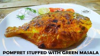 Pomfret stuffed with green masala | Goan Seafood Recipes | Cooking Addiction Goa.