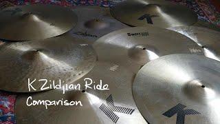 K Zildjian ride cymbal comparison—all cymbals, no drums