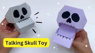 DIY TALKING PAPER SUGAR SKULL TOY/ Paper Craft / Easy Origami  Skull DIY / Halloween Crafts Ideas