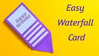 How to make easy waterfall card|Greeting card for birthday|DIY|Gift|Pull me handmade Birthday card