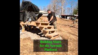 Oak stairs on the sawmill platform MechMaxx sm32 #woodmizer #homestead #homesteading #sawmill