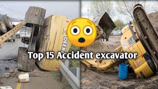 Excavator accident || Crazy excavator accidents