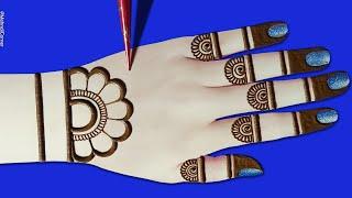 Simple Easy Mehndi design for Backhand-Stylish Mehandi ka design-Mehndi design-Mehandi-Henna design