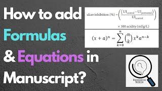 How to write Formula and Equations in Manuscript or in MS word file | Tricks and Tips for Manuscript