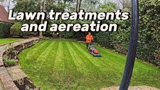 Spring Lawn Care treatments and areation at CJ Garden Services