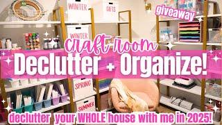 Craft Room Declutter! Clean Declutter Organize With Me! Craft Room Storage and Organization!