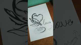 Love heart sketch #mere mehboob #song #like #sushma sketch #shorts