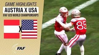 AUSTRIA X USA FOOTBALL | IFAF U20 WORLD CHAMPIONSHIPS BRONZE MEDAL GAME | Game Highlights